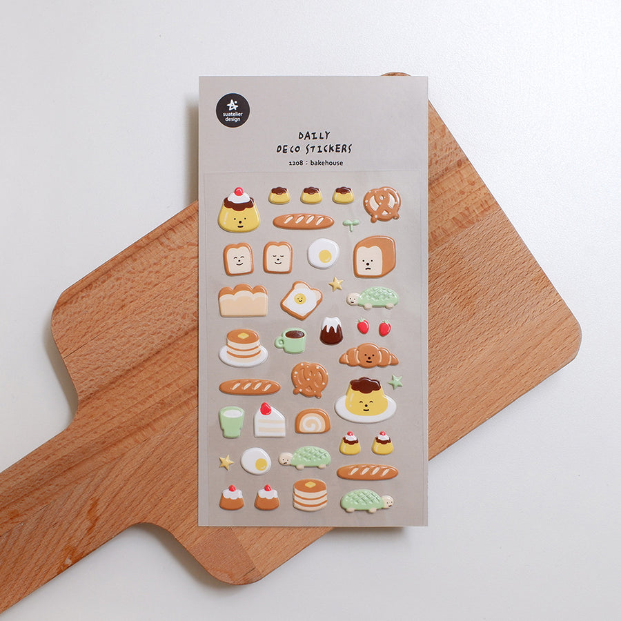 Suatelier Daily Deco Stickers - Food - 1208 bakehouse (Puffy)
