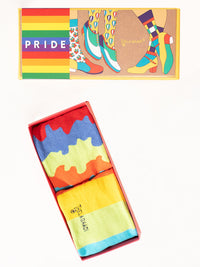 Thela Gaadi Mid crew sock - Colorful Rainbow Socks