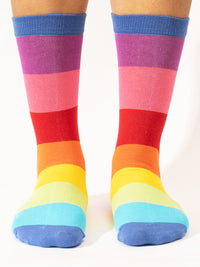 Thela Gaadi Mid crew sock - Colorful Rainbow Socks