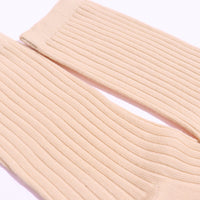 Thela Gaadi Crew sock - Oat Meal Solid Ribbed Socks