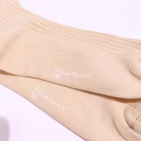 Thela Gaadi Crew sock - Oat Meal Solid Ribbed Socks
