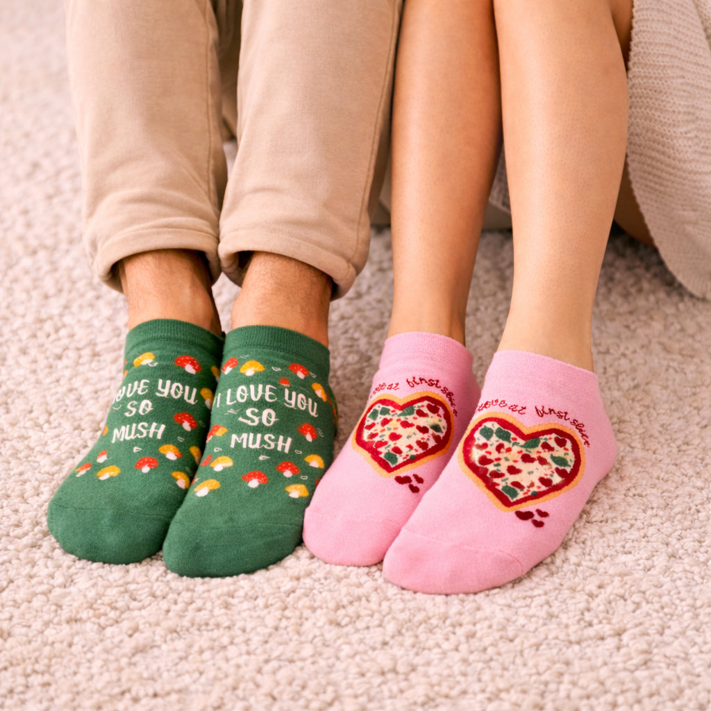 Thela Gaadi Low cut ankle sock - Mushroom Pizza Love