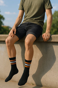 Thela Gaadi Crew sock - Black Classic Vintage Socks