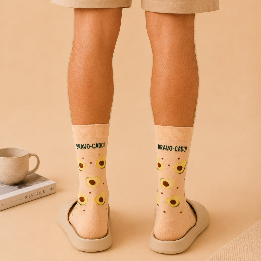 Thela Gaadi Mid crew sock - Brunch Buddies
