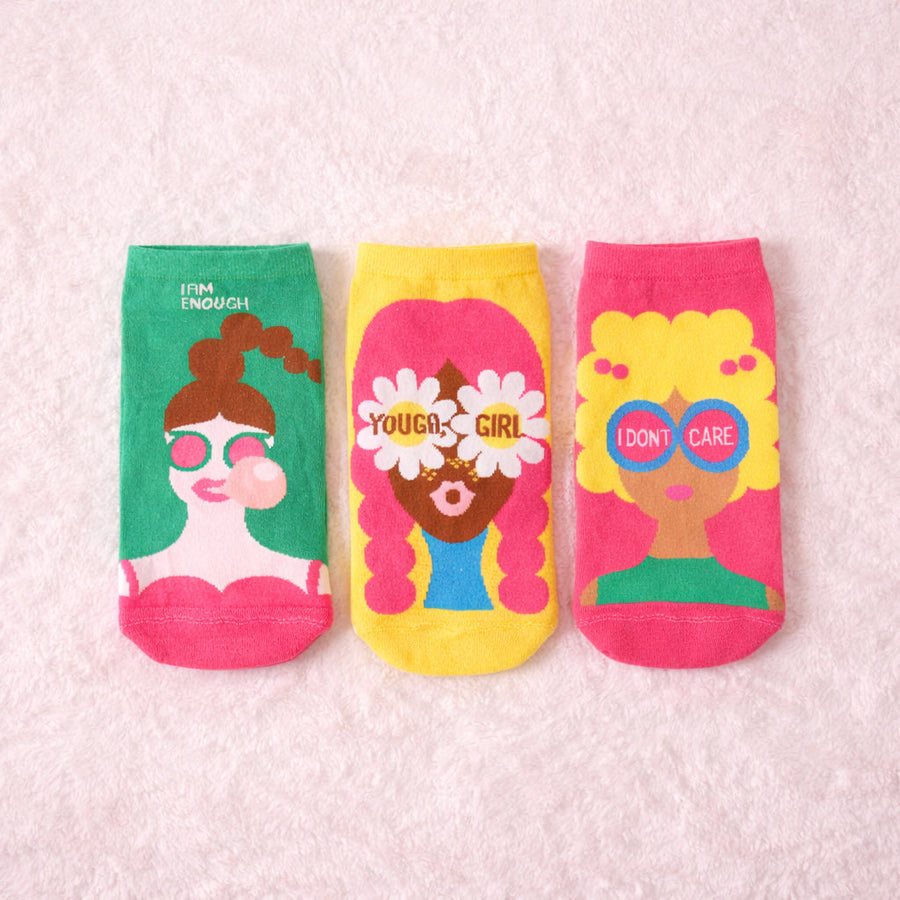 Thela Gaadi Low cut ankle sock - Girl Power Socks