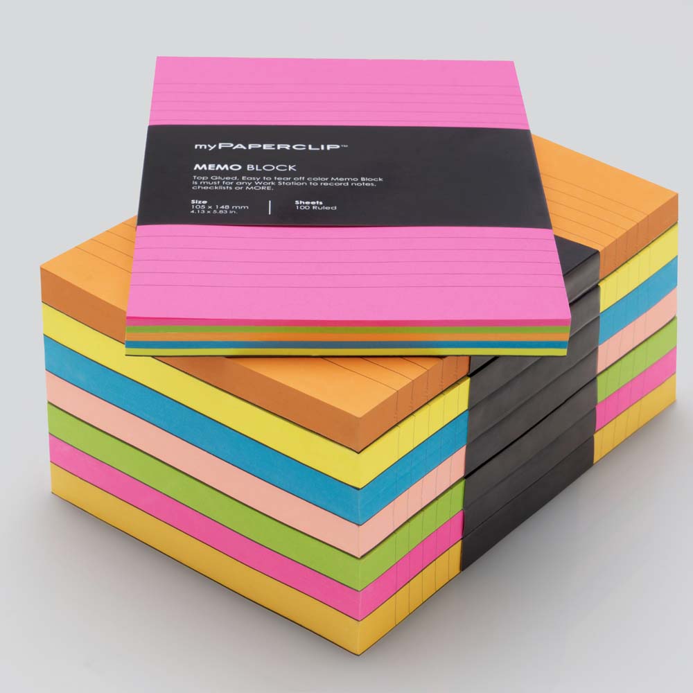 myPAPERCLIP A6 Top Glued Memo Block 100 Sheets