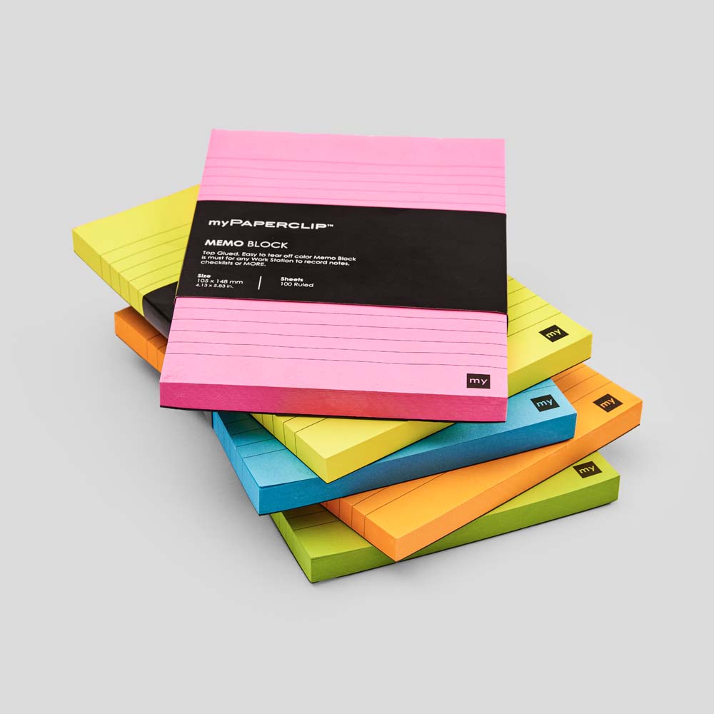myPAPERCLIP A6 Top Glued Memo Block 100 Sheets
