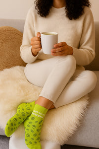 Thela Gaadi Ankle sock - Matcha Friendship Socks