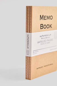 myPAPERCLIP Memo Book Centre Thread Notebook A6 (Pack of 3)
