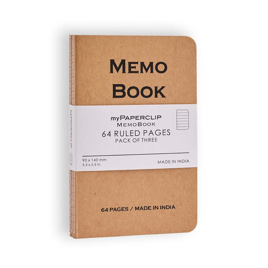 myPAPERCLIP Memo Book Centre Thread Notebook A6 (Pack of 3)