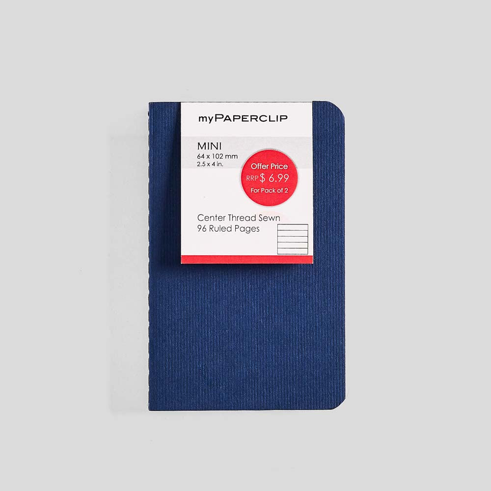 myPAPERCLIP Mini Centre Thread Notebook (Pack of 2) - 24 Pack Dispenser