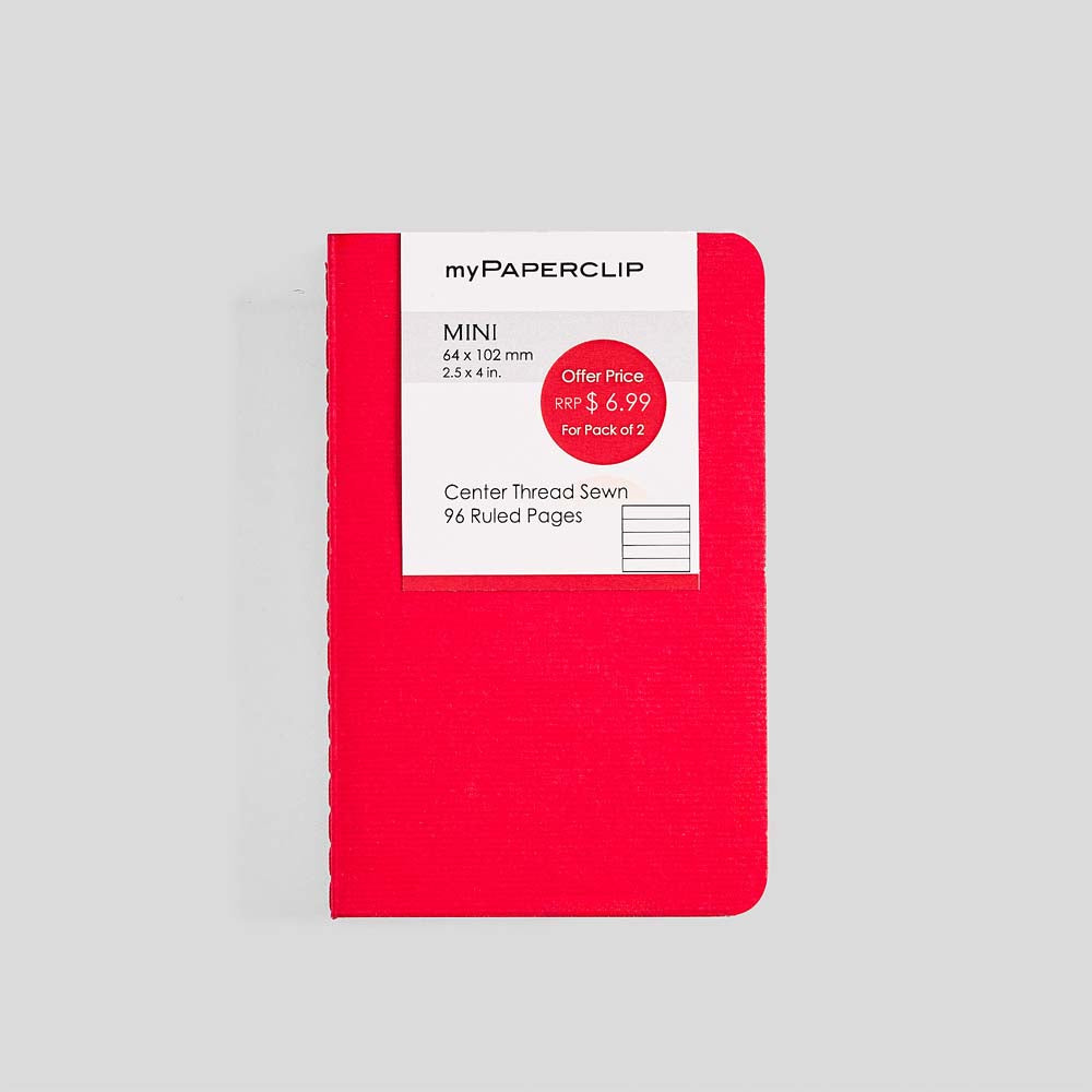 myPAPERCLIP Mini Centre Thread Notebook (Pack of 2) - 24 Pack Dispenser