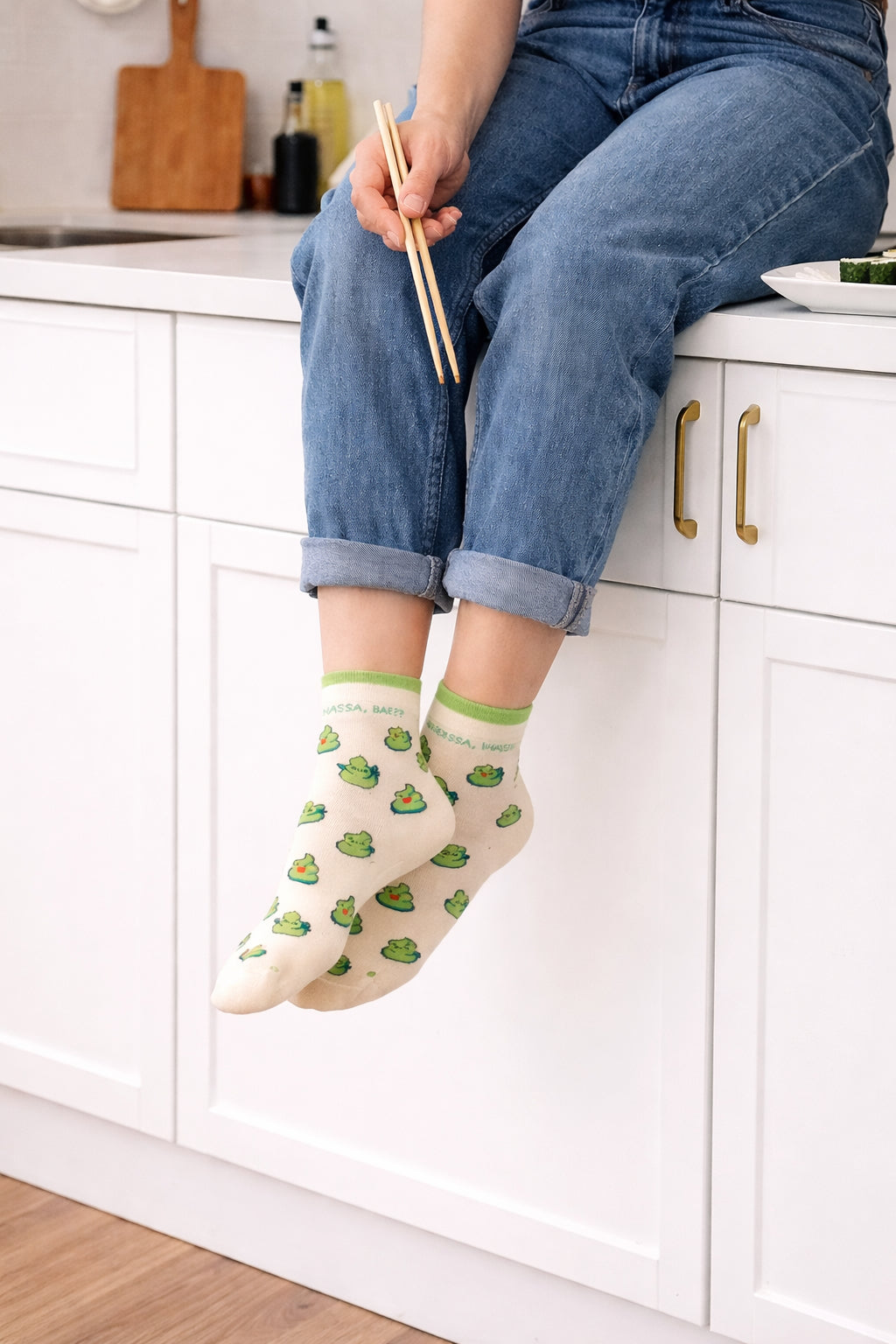 Thela Gaadi Ankle sock - Wasabi Sushi Love