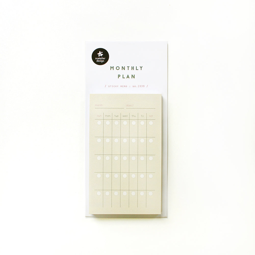 Suatelier Stationery - Sticky Memo - Monthly
