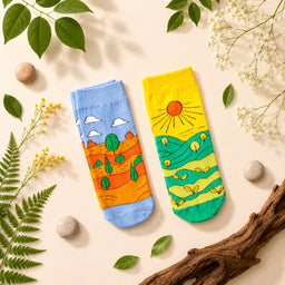 Thela Gaadi Ankle sock - Nature Green Socks