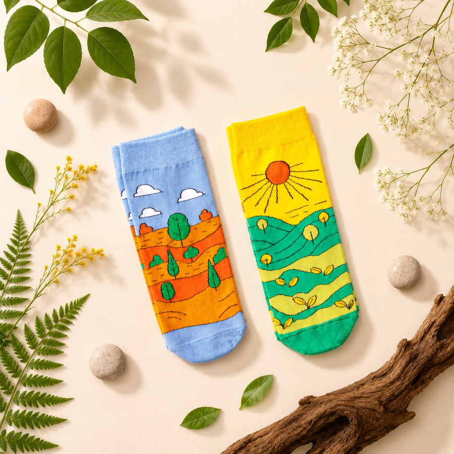 Thela Gaadi Ankle sock - Nature Green Socks