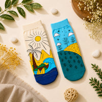 Thela Gaadi Ankle sock - Nature Bloom