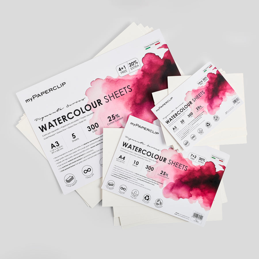myPAPERCLIP Pigmenta Series Watercolour Sheets 300 GSM
