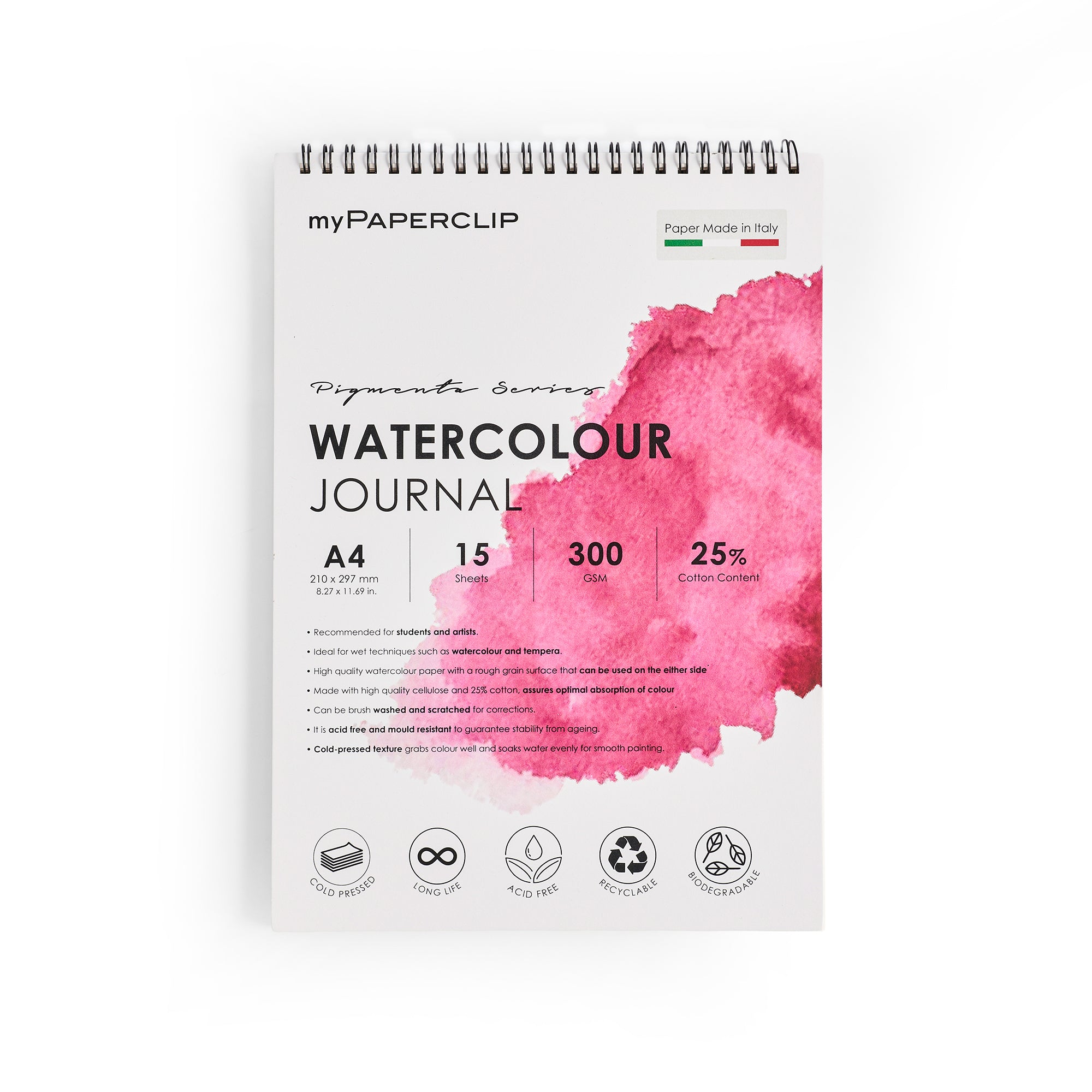 myPAPERCLIP Pigmenta Series Watercolour Wiro 300 GSM