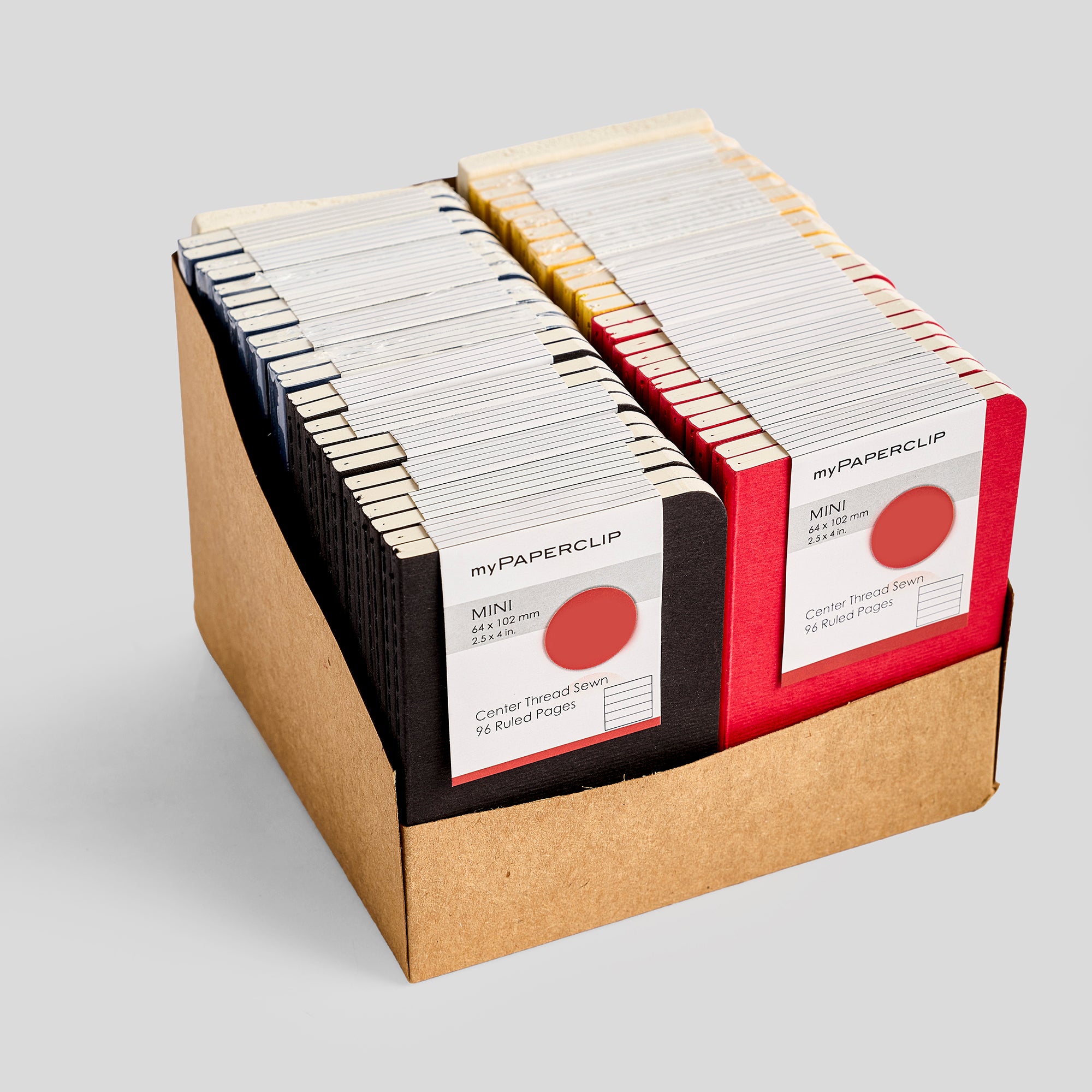 myPAPERCLIP Mini Centre Thread Notebook (Pack of 2) - 24 Pack Dispenser